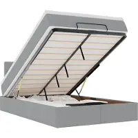 vidaXL Bed met matras 120x190 cm stof lichtgrijs