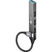 Goobay USB hub (USB-C) | 4x USB-A | USB2.0/3.0 | aluminium | 0,10 meter