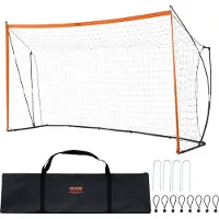 Vevor Draagbaar voetbaldoel, voetbalnet, 3,6 x 1,8 m, voor de tuin, trainingsnet, trainingsdoelset, voetbaldoel voor alle weersomstandigheden met draagtas, oranje