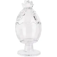 Clayre & Eef Glazen potje Kip Ø 10x22 cm Transparant Glas