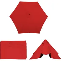 Mendler Vervangingshoes voor parasol Florida, parasolhoes, diameter 3 meter, polyester, 6 baleinen, rood