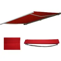 Mendler Vervangingshoes voor zonnescherm T124, volledig cassette model, zonwering, 5x3 meter polyester, bordeauxrood
