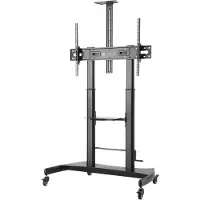 Techly cart 100 - Karretje - voor TV/AV-systeem - staal - zwart - schermgrootte: 152,4-254 cm (60"-100")
