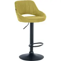 CLP barkruk Milet, bekleed met stof, in hoogte verstelbaar, draaibaar, met rugleuning | Kleur: crème, frame: wit
