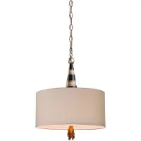 Flambeau Elstead hanglamp, E27, 2-voudig, zwart, crème en bladgoud