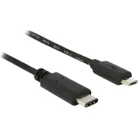 DeLOCK 83333 USB-kabel USB 2.0 USB-micro-B stekker, USB-C stekker 0.50 m Zwart