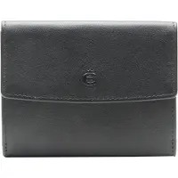 Esquire Leren Portemonnee Logo Pocket Wallet Black Zwart