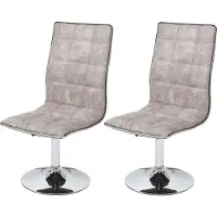 Mendler Set van 2 eetkamerstoelen HWC-C41, stoel voor de keuken, in hoogte verstelbaar en draaibaar, stof/textiel, kleur: vintage kiezelgrijs