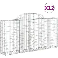 vidaXL Schanskorven 12 st gewelfd 200x30x100/120 cm ijzer