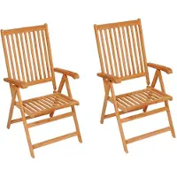 vidaXL Tuinstoelen 2 st met blauwe kussens massief teakhout
