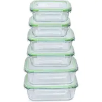 Alpina Glazen Vershoudbakjes - Meal Prep Bakjes - Diepvriesbakjes 12-Delige Set met Deksels - 370ml, 640ml en 1050ml - Geschikt voor Oven, Vriezer, Magnetron en Vaatwasser - Glas