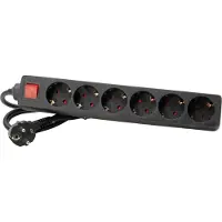 Kopp 120915006, 1,4 meter, Binnen, Type F, Zwart, Rood, 6 stopcontacten, 16 A
