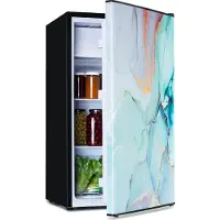 Klarstein CoolArt koel-vriescombinatie - Koelkast met 2 koelstanden, designfront, 5-traps thermostaat, 0 tot 10 °C, inhoud: 79 liter, design: pastel