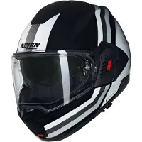 Nolan N120-1 Lineo 348 Zwart Wit Zilver Glossy Systeemhelm - Helm