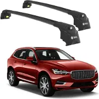 TURTLE Dakdragers geschikt voor Volvo XC60 2018-onwards Gesloten Dakrailing-Aluminium-Wingbar-Zwart-Merk