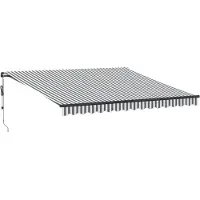 vidaXL Luifel automatisch uittrekbaar 400x300 cm antracietkleur en wit