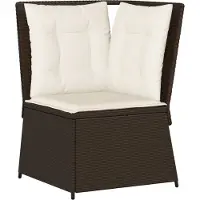vidaXL Tuinhoekbank met kussens poly rattan bruin