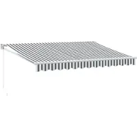vidaXL Luifel uittrekbaar 3,5x2,5 m stof en aluminium antraciet en wit