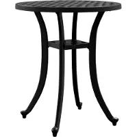 vidaXL Tuintafel, zwart, Ø48x53 cm, aluminium gietwerk
