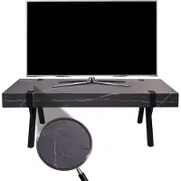 Mendler TV rek -L54, TV tafel lowboard TV tafel, metaal 42x120x40cm ~ marmer look grijs