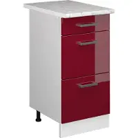 Vicco R-Line Keukenonderkast – 40 cm met laden, met marmeren werkblad Rode hoogglans