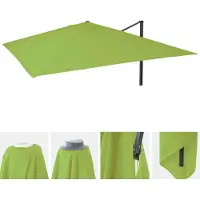 Mendler Vervangingsstof voor luxe terrasparasol HWC-A96, zonneschermhoes, vervangingshoes, 3x4 meter (diameter 5 meter), polyester, lichtgroen