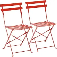 Oviala - Set van 2 opvouwbare stalen stoelen in rood - Rome