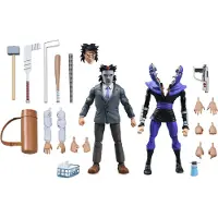 NECA Teenage Mutant Ninja Turtles Split Cartoon 2-pack Business Suit Casey Jones & Foot Soldier Action Figure 18 Cm