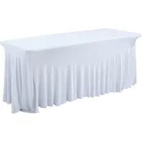 Oviala - Inklapbare tafel van 180 cm en wit tafelkleed - REKKEM