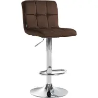 CLP Peru Barkruk - Met rugleuning - Voetsteun - Fluweel - Velvet - chroom/bruin