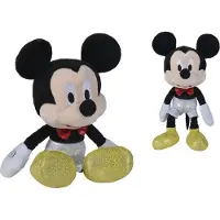 Disney Knuffel Mickey Glitter Zwart / Wit 12 X 13 X 30 Cm