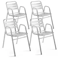Oviala - 4 tuinstoelen van grijs aluminium - Nothing Hill