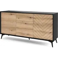 Selsey Dressoir Renée 3 lades 2 deurs | spaanplaat naturel 154x77x39 cm dressoirs | NADUVI