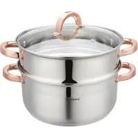 Klausberg 7734 - stoompan - 3 delig - 24 cm - 5 liter- rvs - alle warmtebronnen