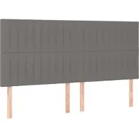 vidaXL Hoofdbord donkergrijs 180x5x118/128 cm Stof