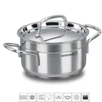 Korkmaz Alfa Pan 4L RVS, 22cm, Inductie & Gas