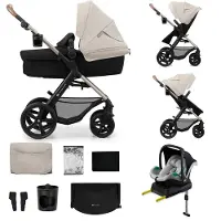 Kinderkraft 4in1 MOOV2 kinderwagen Moonlight Grey EVA WIELEN