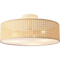 Lux.pro Design plafondlamp Ascot 3xE27 wit en rotan look