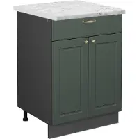 Vicco Fame-Line Keukenonderkast – 60 cm met lade, WB Marmer Groen-Goud Landhuis