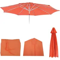 Mendler Vervangende hoes voor parasol N19, parasolhoes vervangende hoes, Ø 3m stof/textiel 5kg ~ terracotta