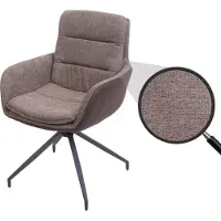 Mendler Eetkamerstoel HWC-K32, keukenstoel, fauteuil, draaibaar met automatische positie, bekleding: stof MVG, bruin-donkerbruin