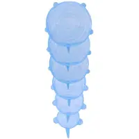 Intirilife 6x herbruikbare universele siliconen deksels in blauw - 6 keep-fresh deksels in verschillende maten