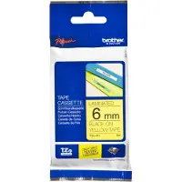 Brother Etiketten TZe, TZ TZe-611 PET Tapekleur: Geel Tekstkleur:Zwart 6 mm 8 m