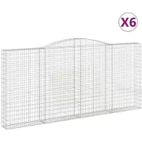 vidaXL Schanskorven 6 st gewelfd 400x30x180/200 cm ijzer