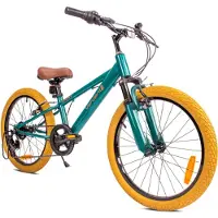 Sun baby Verdant Bike Kinderfiets voor jongens van 6 tot 10 jaar , 20 inch Groen met schokdemper, wielmaat te kiezen uit 6 versnellingen Shimano van in hoogte verstelbaar