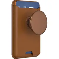 PopSockets Porte-cartes PopWallet compatible MagSafe Cognac