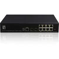 LevelOne GEP-1061: LevelOne switch, 10x GE, 2x SFP, 125W, 8x PoE