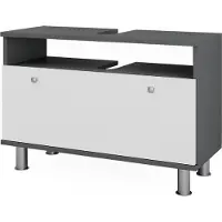Vicco Fynn Wastafelonderkast – 80.2 x 54 cm met lade Wit hoogglans/antraciet