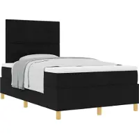 vidaXL Boxspringbed met matras, zwart, 120 x 190 cm, gestoffeerd