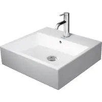 Duravit Wastafel H13.5xD47cm 1 kraangat rechthoek Keramiek Wit